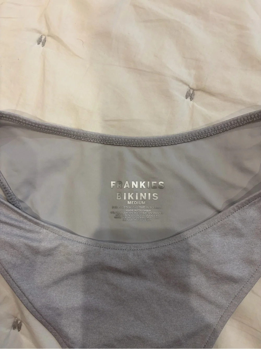 NWOT Frankie’s Bikinis gray high cut bikini bottom